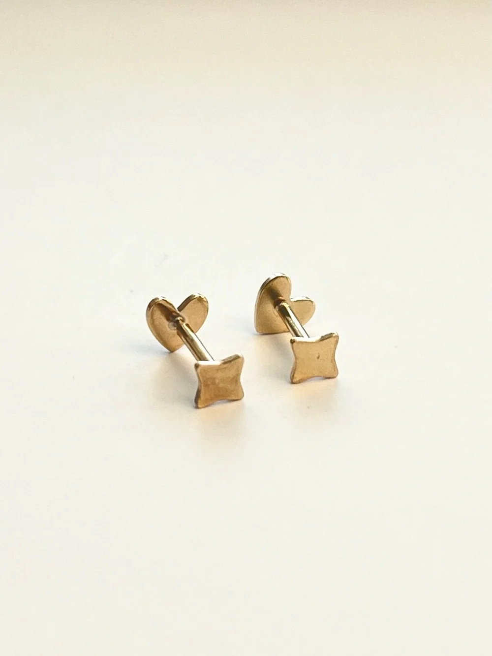 14K Gold Filled Heart Stud Earrings - Minimal Women's Jewelry